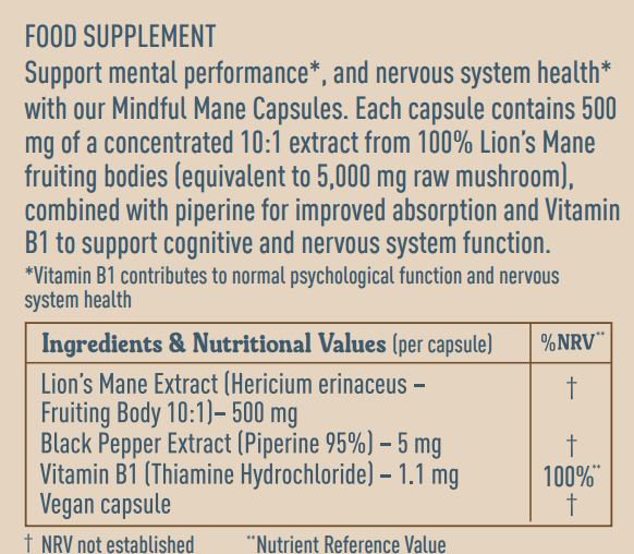 Mindful Mane - Lion's Main Capsules