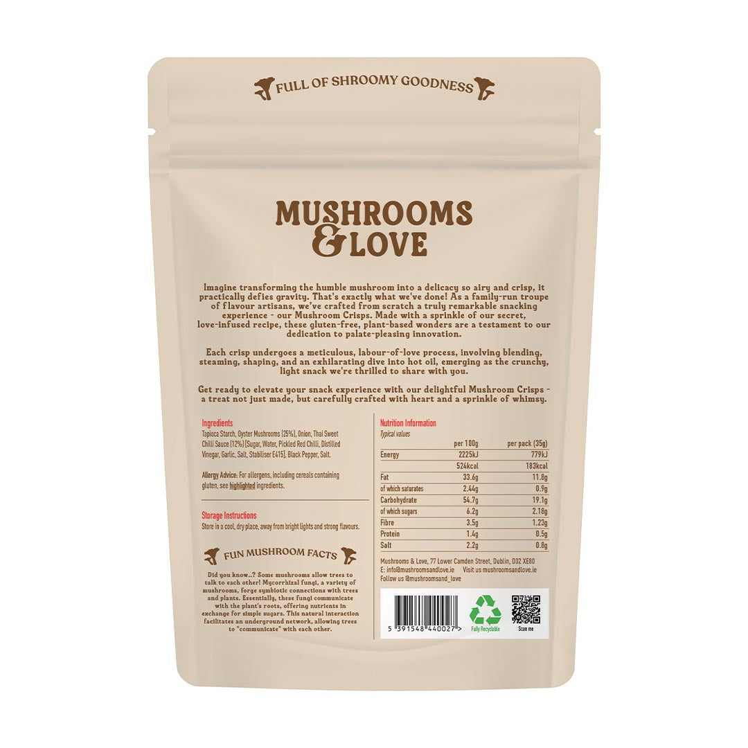 Sweet CHilli Mushroom Crisps Gluten Free Snack.2