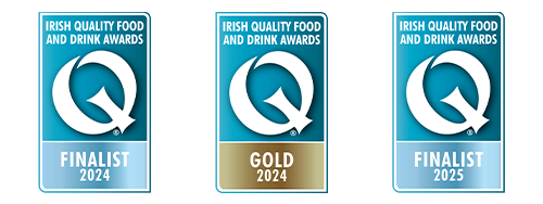 Three Irish Quality Food and Drink Awards logos on a white background